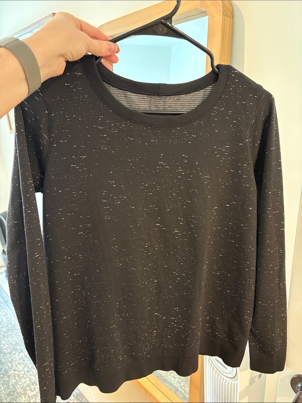 LuluLemon swiftly long sleeve shirt heather/black